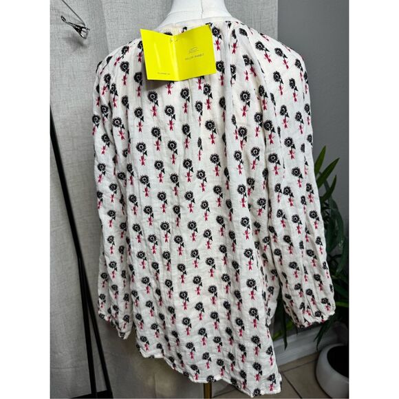 Roller Rabbit‎ 100% Cotton Embroidered Boho Top Shirt Blouse Medium NWT - Picture 2 of 6